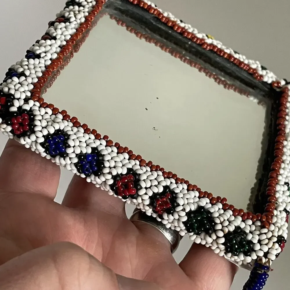 Mirror Vintage Handmade Beaded South Africa Or South America - 301